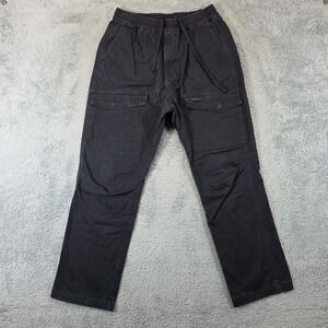 YoungLA Cargo Pants Men M Black Streetwear Tactical Utility Twill Drawnstrings
